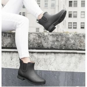 Chooka Chelsea Black Delridge Rain Boot faux fur‎ lined (7)